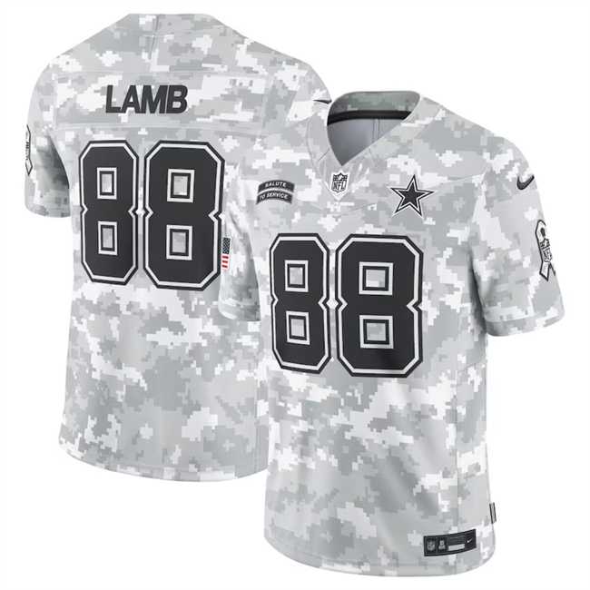 Men%27s Dallas Cowboys #88 CeeDee Lamb 2024 Arctic Camo Salute To Service Limited Stitched Jersey Dyin